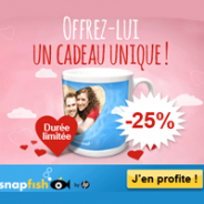 SNAPFISH : 25% de remise sur les mugs panoramiques personnalisés Saint Valentin