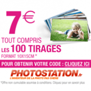 PHOTO STATION : Offre spéciale de 100 tirages photo pour 7 euros tout compris