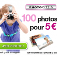 PHOTOCITE : 100 tirages photo pour seulement 5 euros