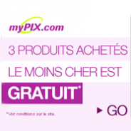 MYPIX : Le produit le moins cher est gratuit pour 3 produits achetés
