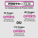 PHOTOCITE : Des packs photos avec 50 ou 80 voire 110 tirages offerts !