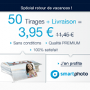 SMARTPHOTO : 50 Tirages Photos Premium pour 3,95 euros TOUT COMPRIS