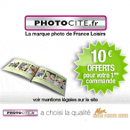 PHOTOCITE : 10 euros de réduction immédiate sur votre livre photo