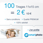 SMARTPHOTO : 100 tirages photos pour 2 euros