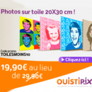 OUISTIPIX : 10 euros de réduction sur votre Photo sur Toile