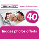 PHOTOCITE : Offre de bienvenue de 40 tirages photo gratuits