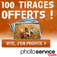 En exclusivité sur PhotoService : 100 tirages photo offerts !