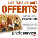 Les frais de port offerts pour toute commande photo sur PhotoService