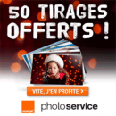 SERVICE PHOTO ORANGE : 50 tirages photo achetés = 50 tirages photo gratuits !